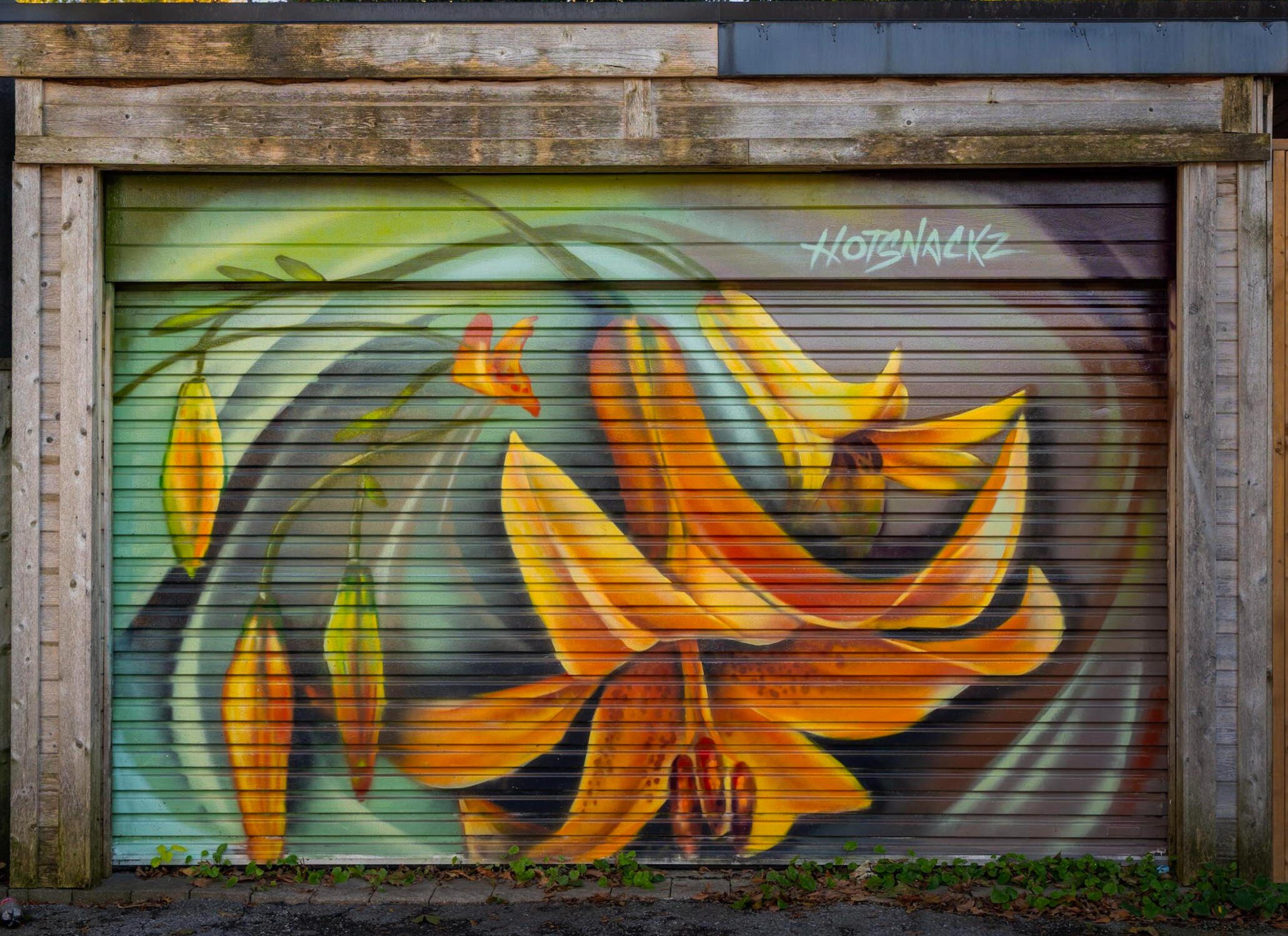 Canadian Lily Mural - Painted for StreetArt Toronto Laneway Jam at Jones and Dundas, Toronto. 2025